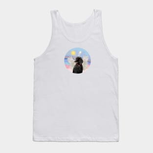 A Black Standard Poodle Floats in Heavens Clouds Tank Top